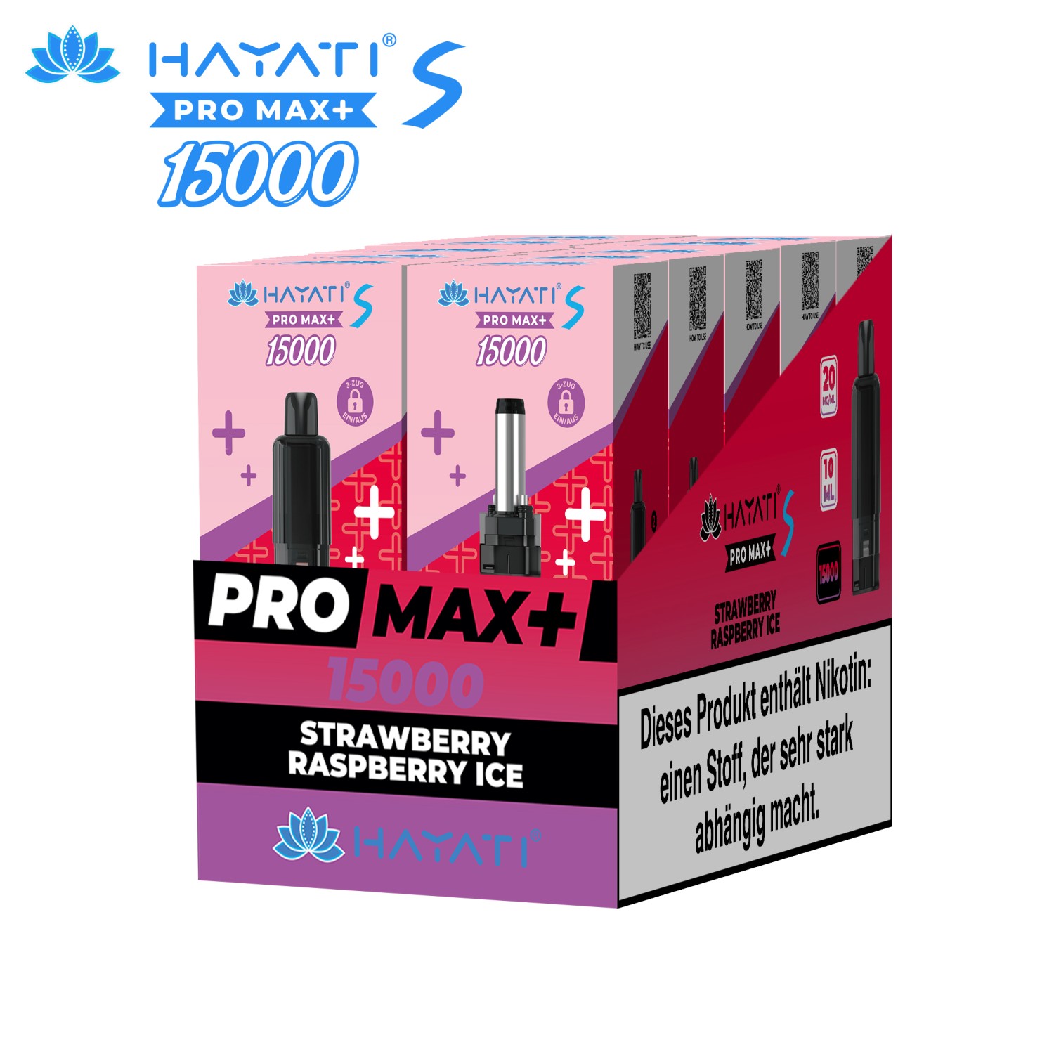 Hayati Pro Max Plus S15000-Pod Set "Strawberry Raspberry Ice"
