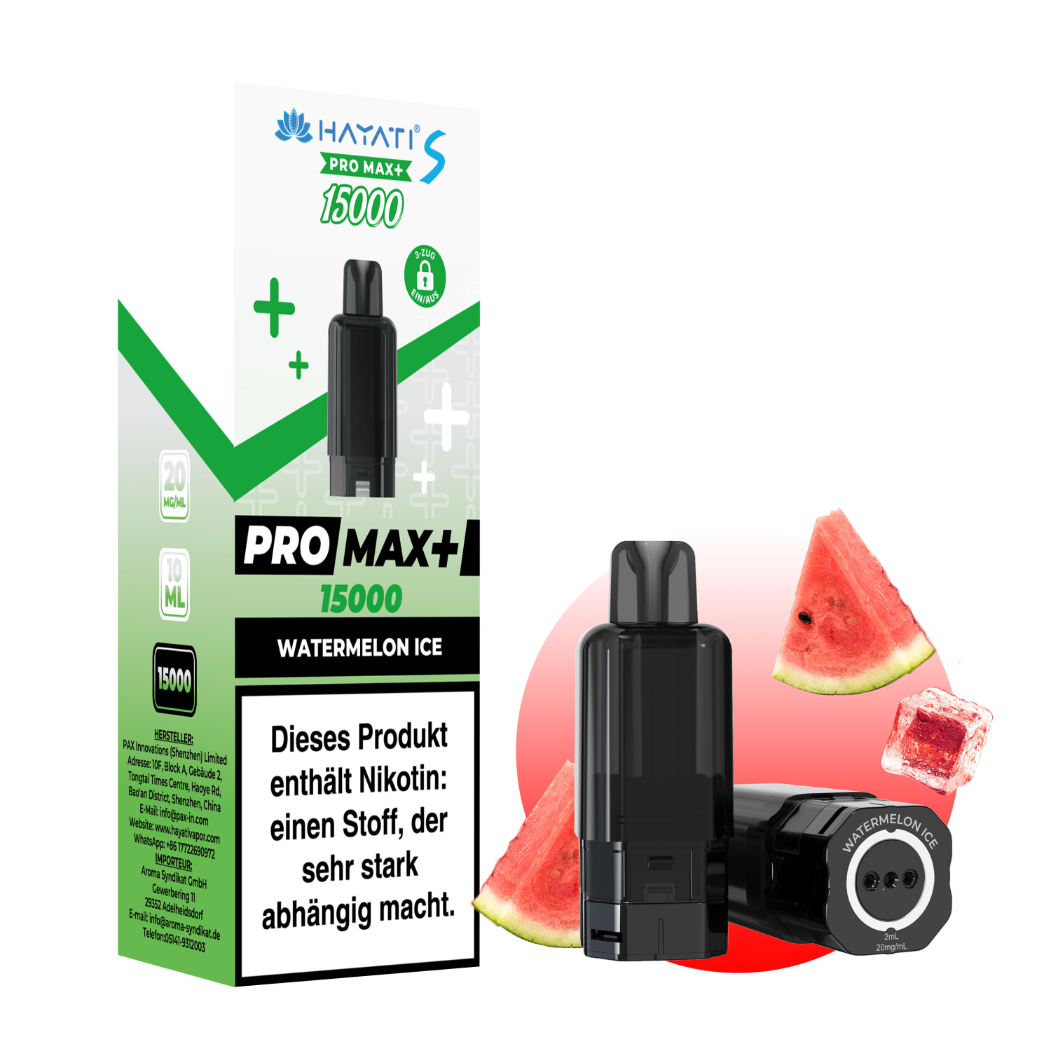 Hayati Pro Max Plus S15000-Pod Set "Watermelon Ice" Hayati Pro Max Plus S15000-Pod Set "Watermelon Ice"