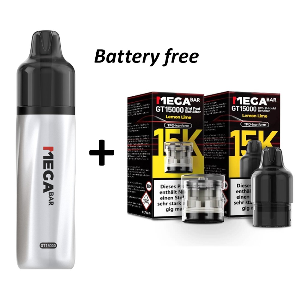 Megabar GT15000 Prefilled Pod + Batterie Frei "Lemon Lime"
