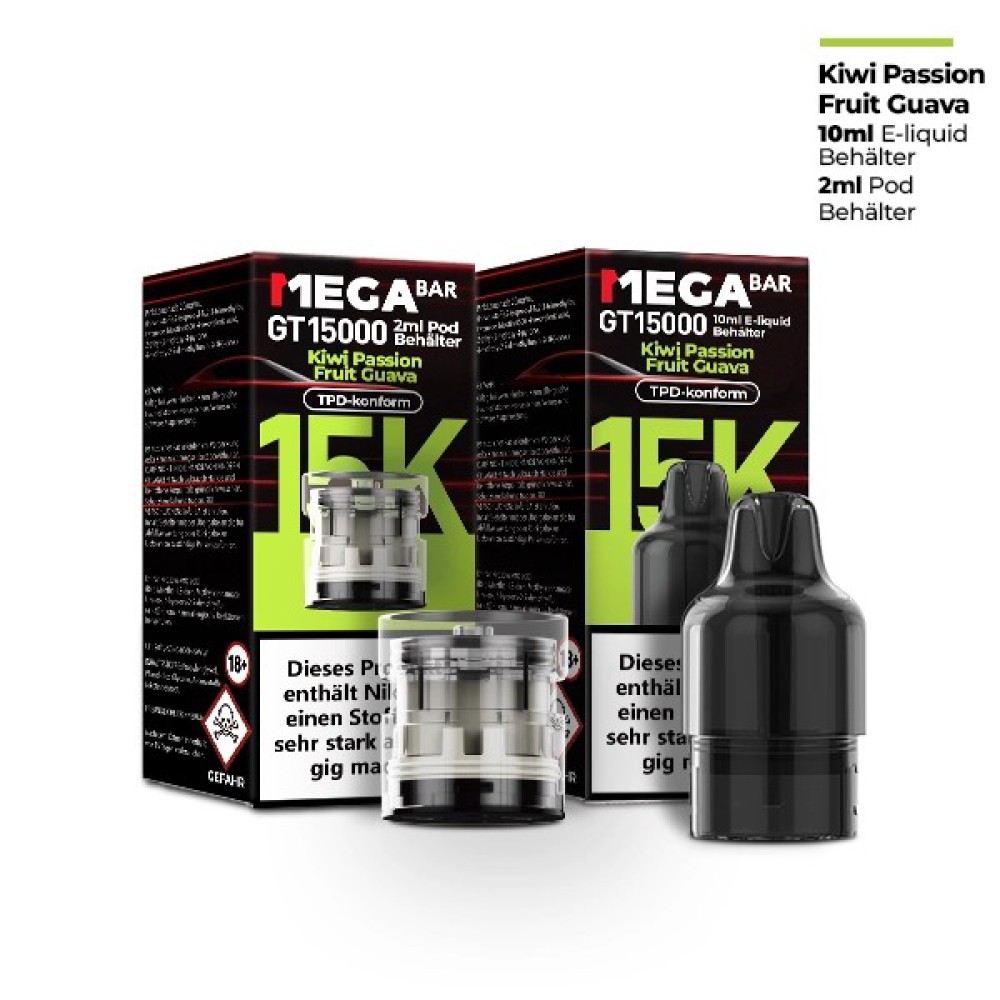 Megabar GT15000 Prefilled Pod "Kiwi Passion Fruit Guava"