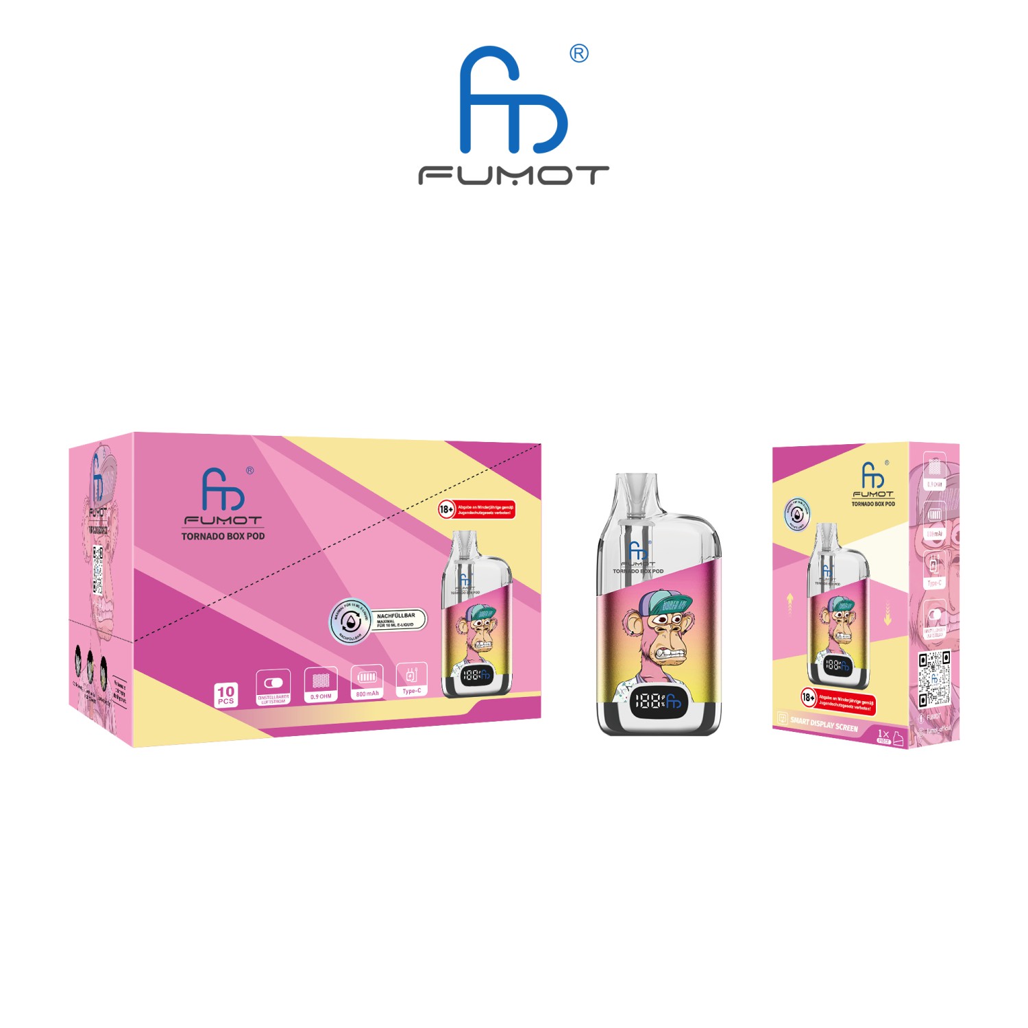 RandM Tornado Digital Box Pod 12000 "Pink Gelb"