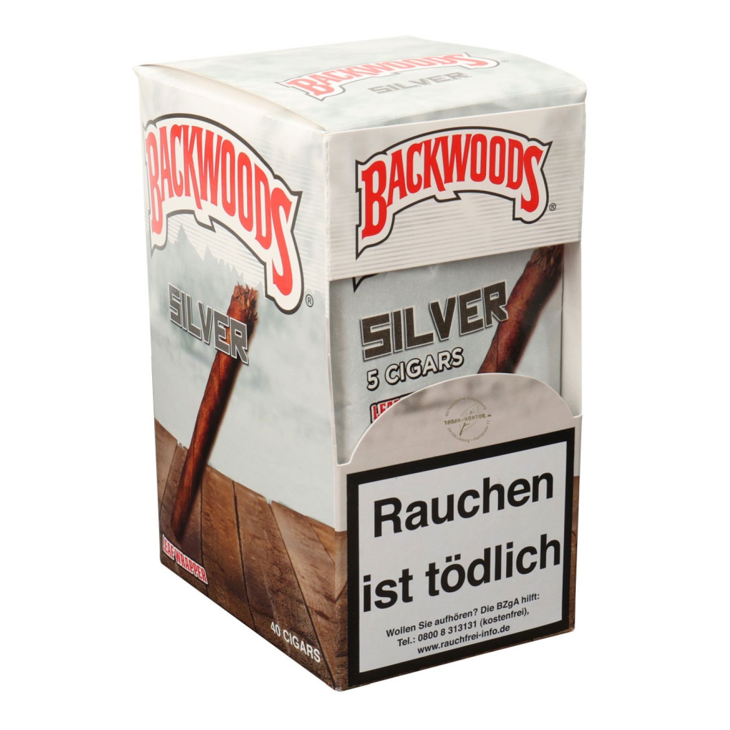 Backwoods Cigars " Silver " 5er Pouch ve8 ( EVK 4,80 €)