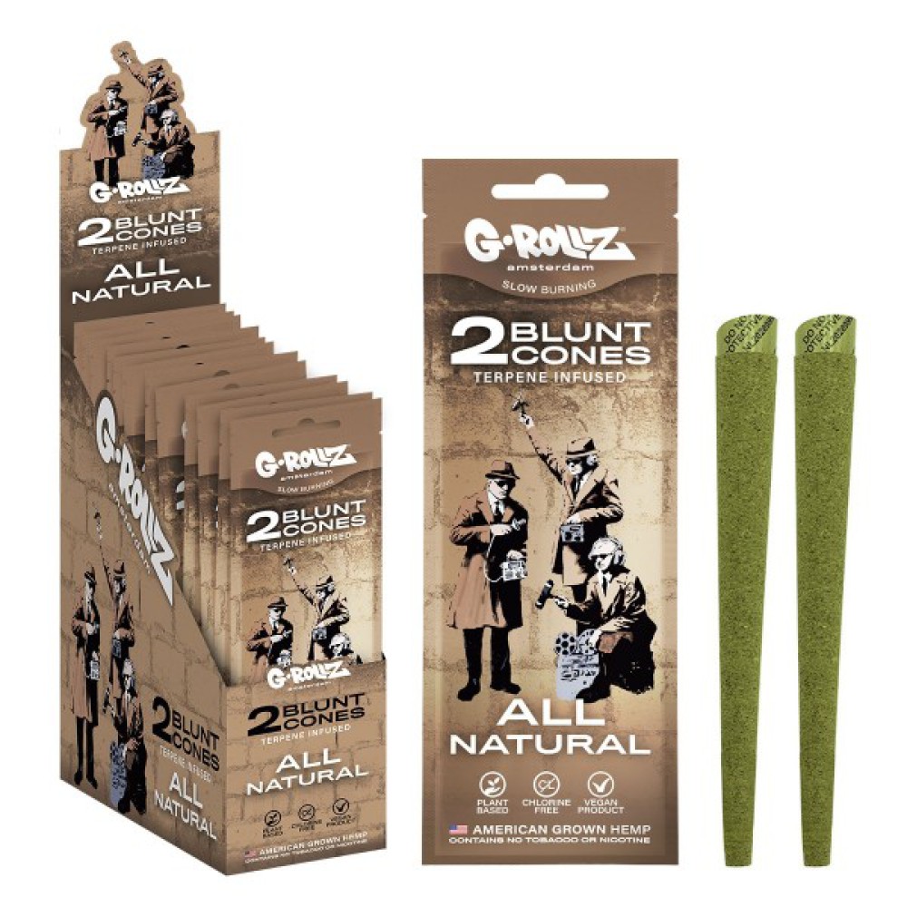 G Rollz | Banksy's Graffiti - 2x 'All Natural' Pre-rolled Hemp Cones (12 pack Display, 24 wraps)