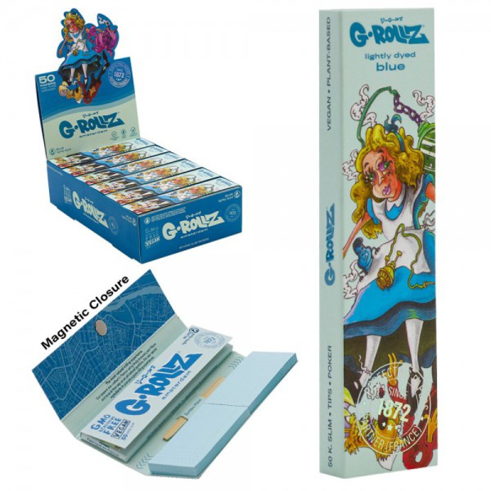 G-ROLLZ | Dunkees 'Alice' Blue - 50 KS Papers + Tips (24 Booklets Display)