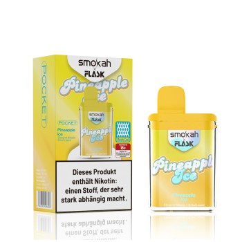 Smokah x Flask Pocket " Pineapple Ice " 600 Zuge 2ml Nikotin 