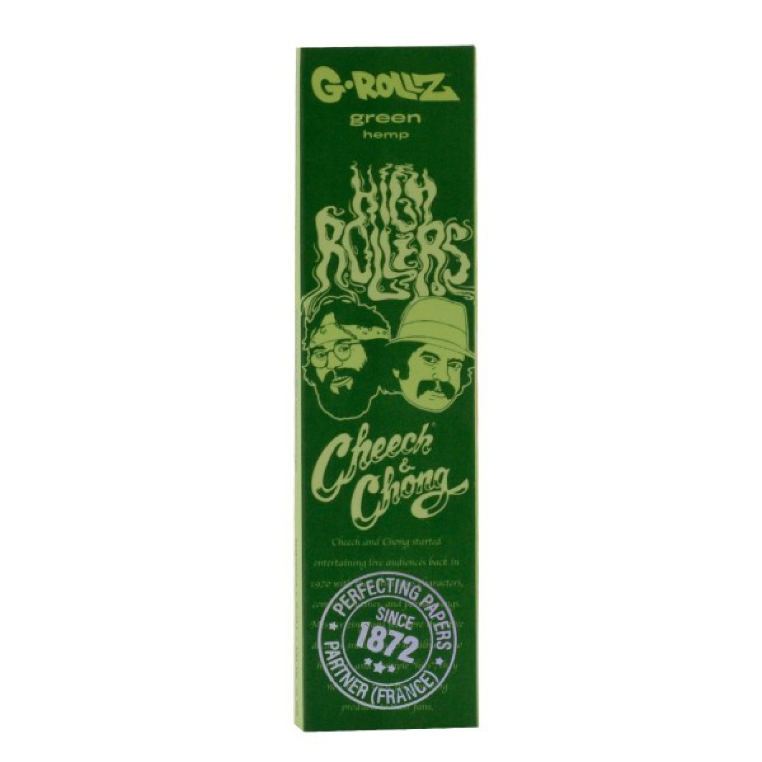 G-Rollz | Cheech & Chong  Orgnanic Green Hemp 50 KS Slim Papers + Tips 24er