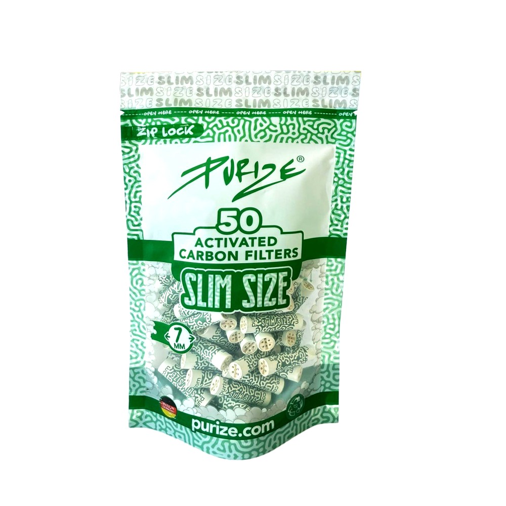 Purize Aktivkohlefilter Slim Size | White ø 9mm, 50er