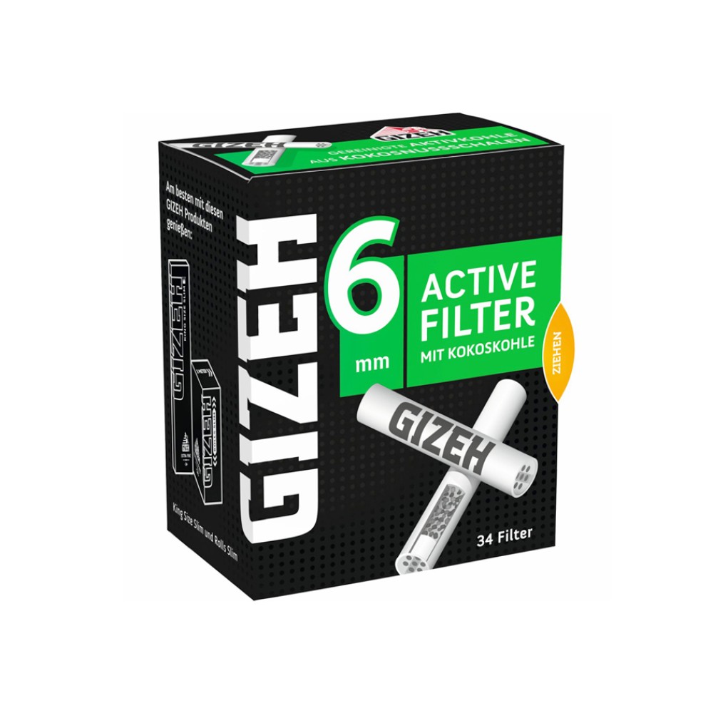 Gizeh ActiveKohle Filter 6mm 34 stück. (10er-Packung)