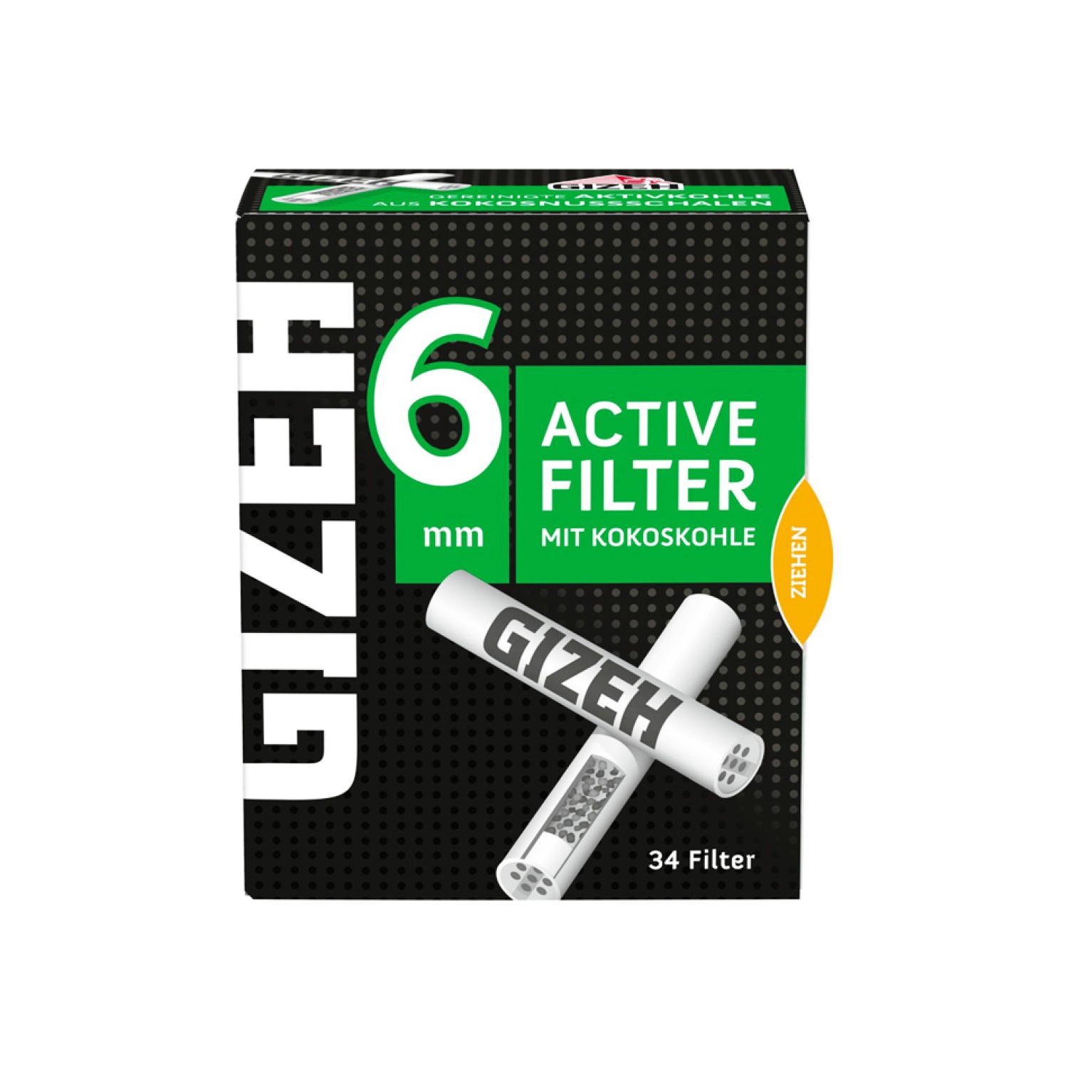 Gizeh ActiveKohle Filter 6mm 34 stück. (10er-Packung)