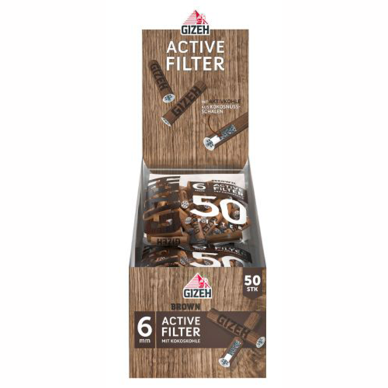 Gizeh Brown Active Filter 6mm, 50er Beutel 1VE-10