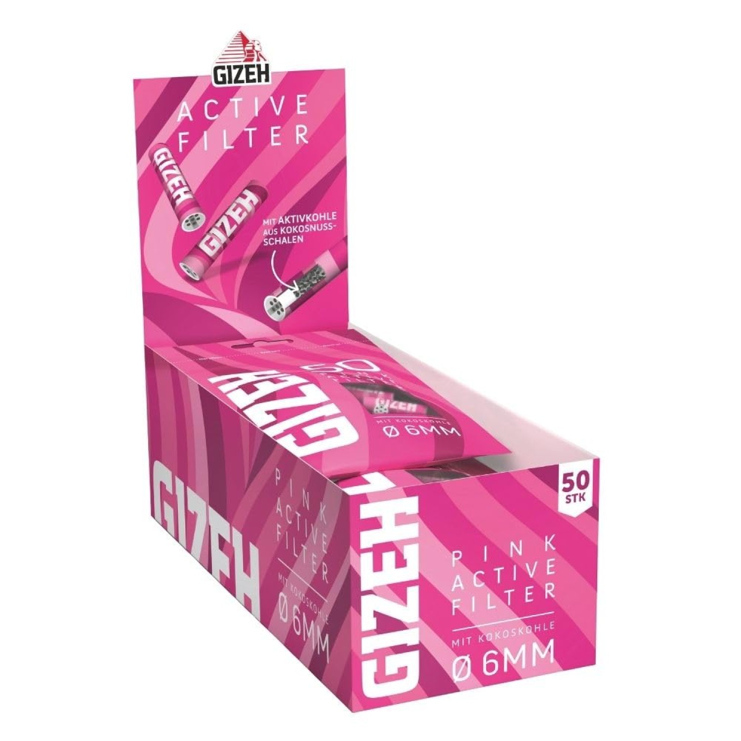 Gizeh Pink Active Filter 6mm,50er Beutel 1VE-10