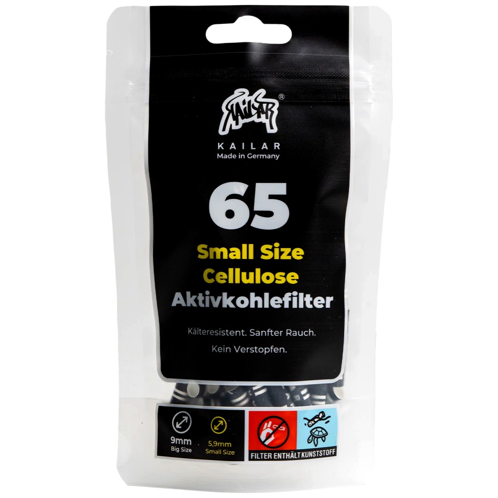 Kailar Zellulose Aktivkohle-FilterSlim Ø 5,9 mm 65er Schwarz