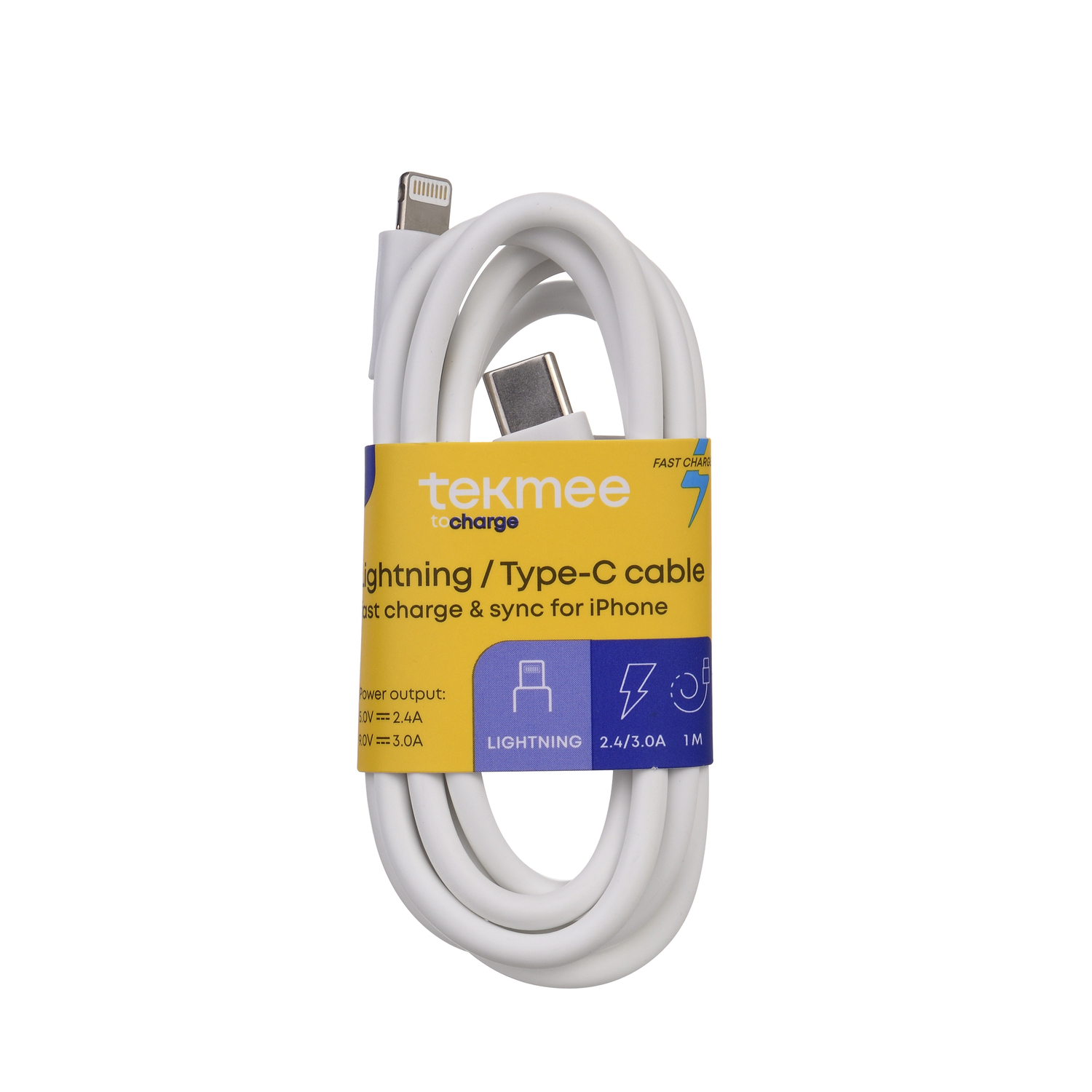 Tekmee – 1M Schnelllade Lightning/Type-C Kabel