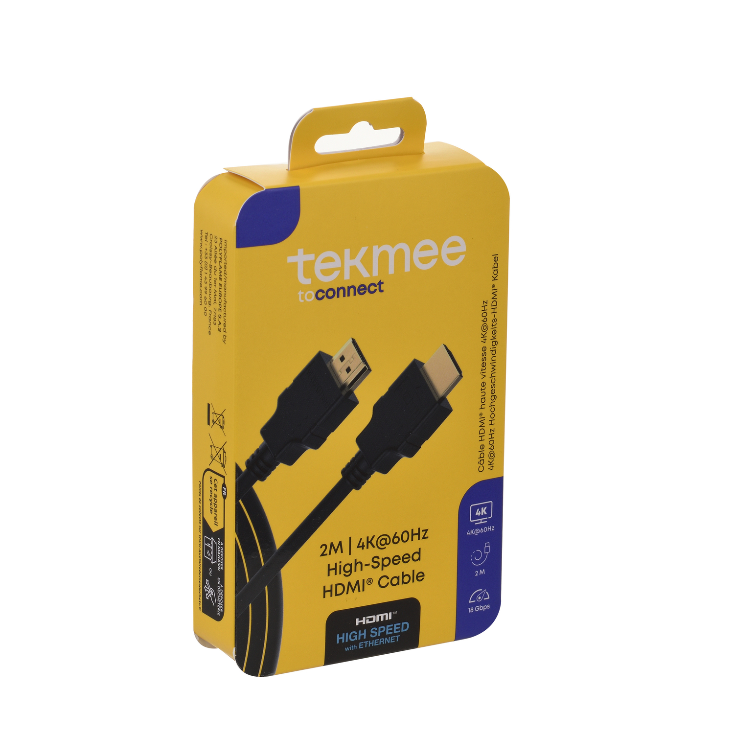 Tekmee 2 m 4k High Speed ​​HDMI Kabel Gold