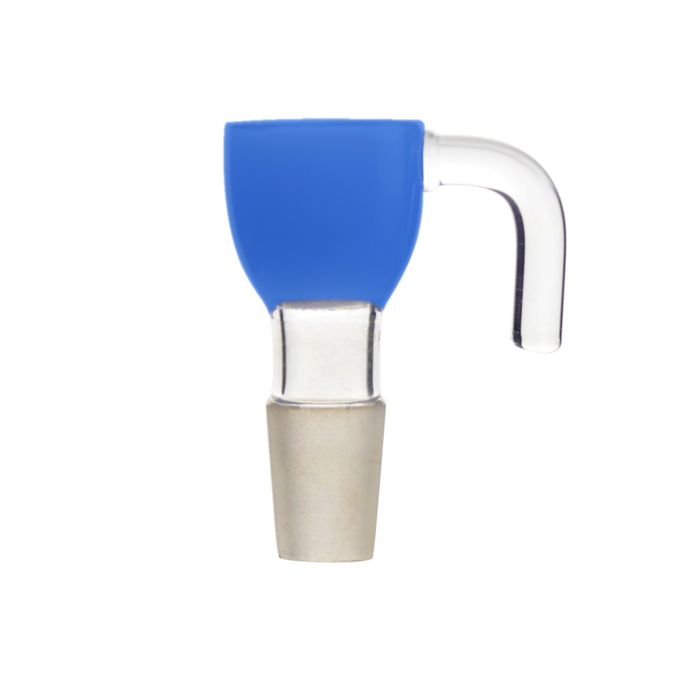 Glaskopf mit gebogenem Griff 14,5mm  Milch blau, VE6