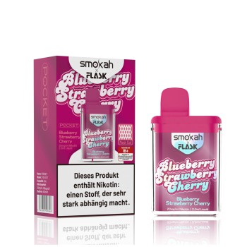 Smokah x Flask Pocket " Blueberry Strawberry Cherry " 600 Zuge 2ml Nikotin