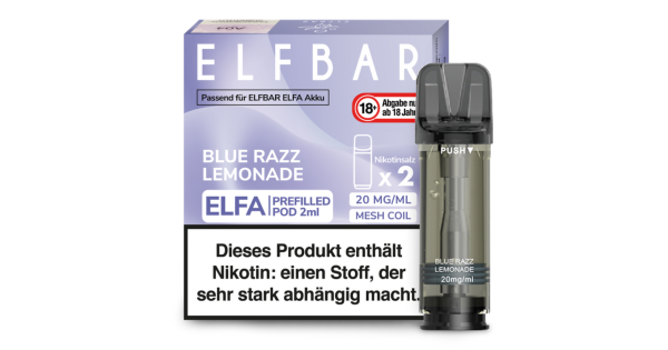 ELFBAR ELFA Pod Blue Razz Lemonade 2x2ml, 20mg