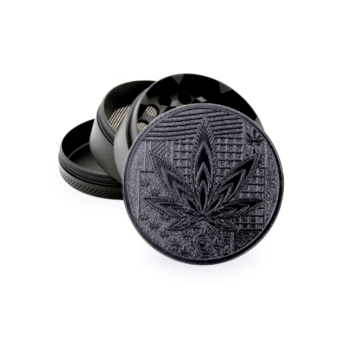 B4 FIRE-FLOW™ Metall-Grinder Black Leaves 36 (⌀50 mm / 4-teilig)