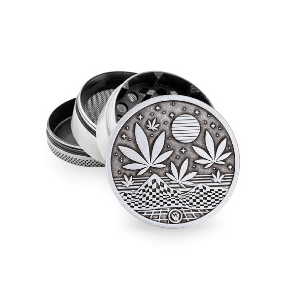 FIRE-FLOW™ Metal Grinder Silver Leaves 37 1 (⌀50 mm / 4-teilig)