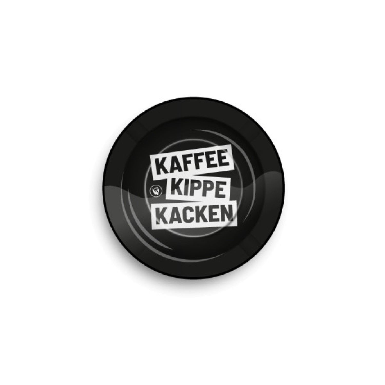 FIRE-FLOW™ Metal Ashtray Kaffee Kippe Kacken, Ø: 14 cm | VE: 6 Stück