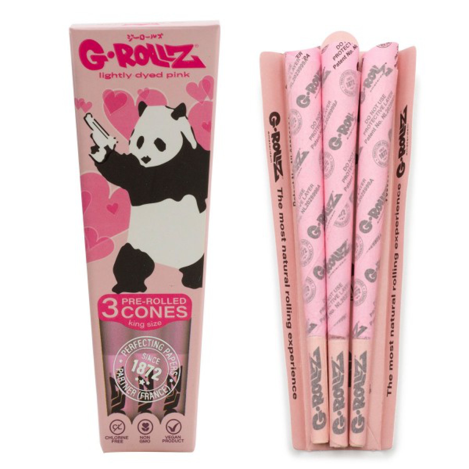 G-Rollz | Banksy Graffiti 'Panda Gunnin' Pink – 3 KS-Kegel (24 Packungen im Display)