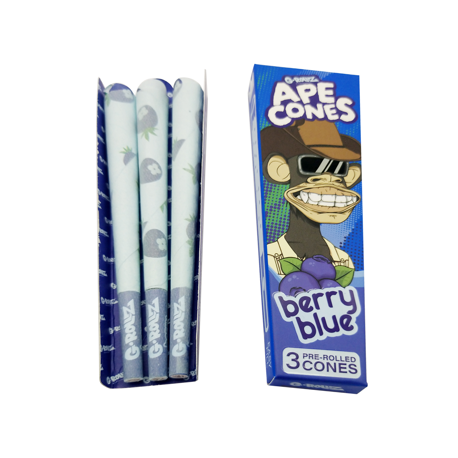 G-ROLLZ Ape Cones - "Berry Blue"| 3er Pre-Rolled Cone| VE - 24