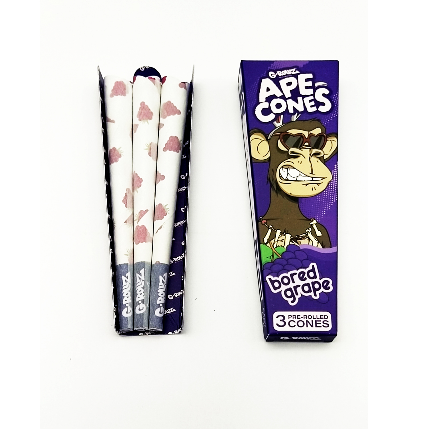 G-ROLLZ Ape Cones - "Bored Grape" | 3er Pre-Rolled Cone| VE - 24