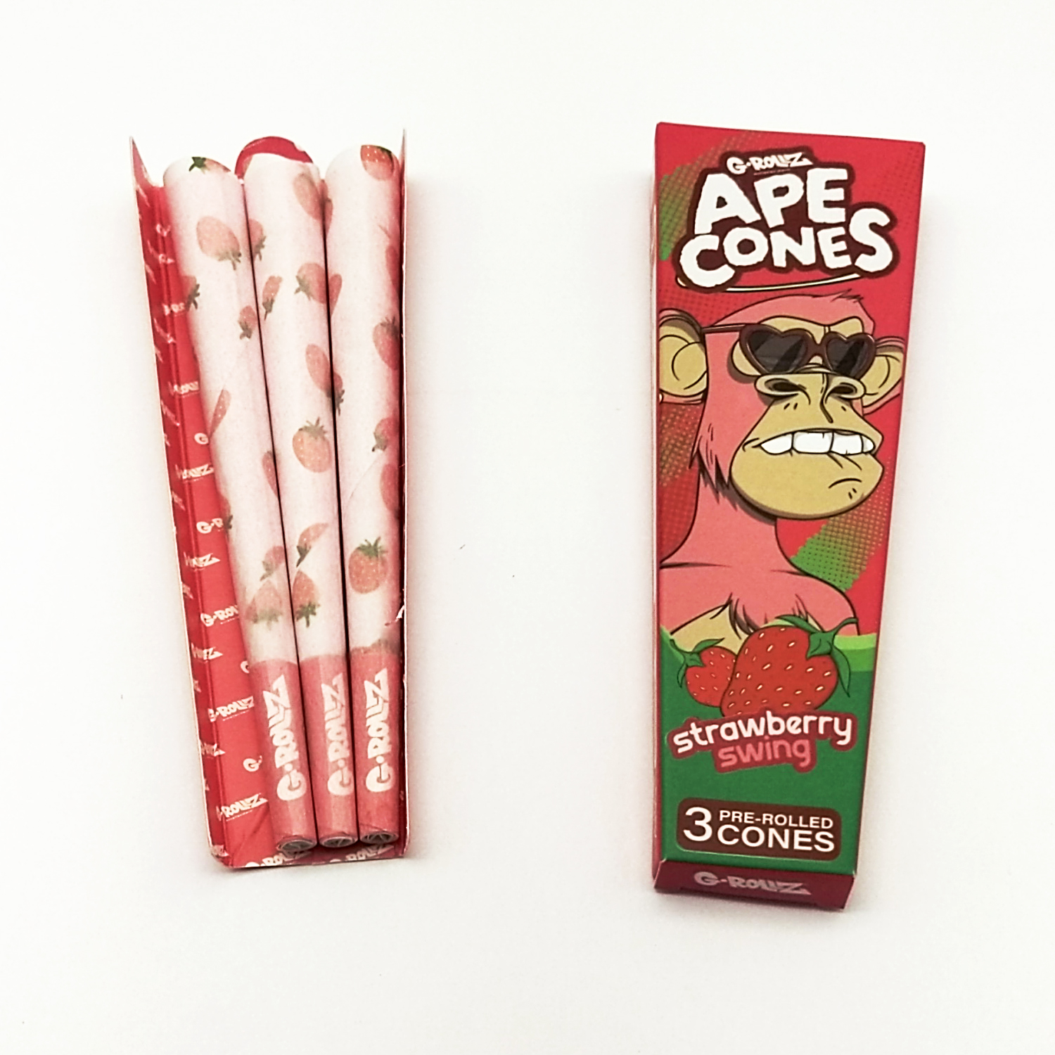 G-ROLLZ Ape Cones - "Strawberry Swing" | 3er Pre-Rolled Cone| VE - 24