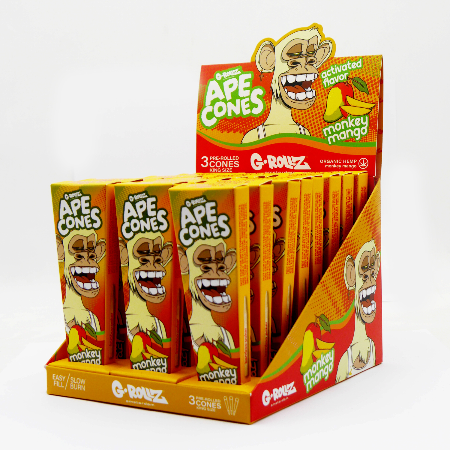 G-ROLLZ Ape Cones - "Monkey Mango" | 3er Pre-Rolled Cone| VE - 24