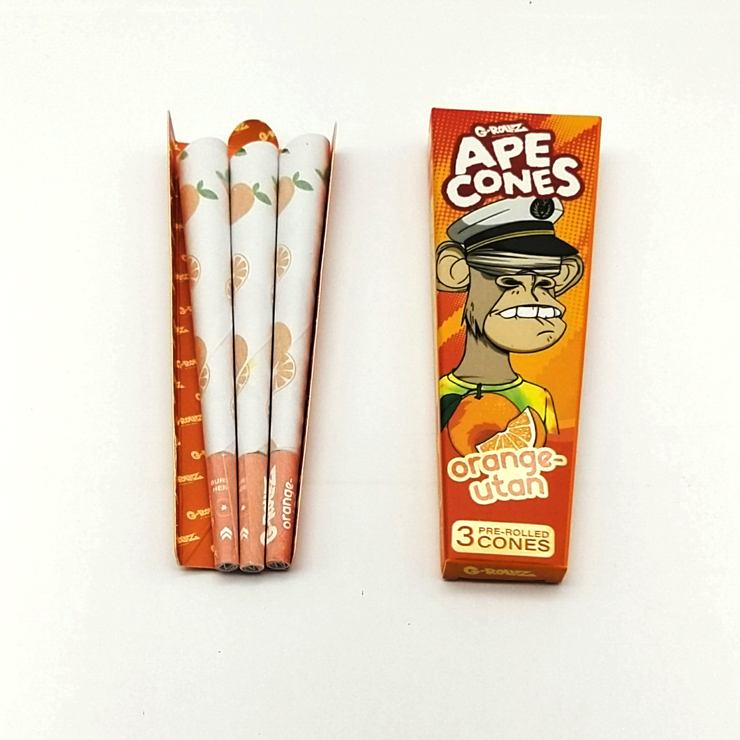 G-ROLLZ Ape Cones - "Orange Utan" | 3er Pre-Rolled Cone| VE - 24