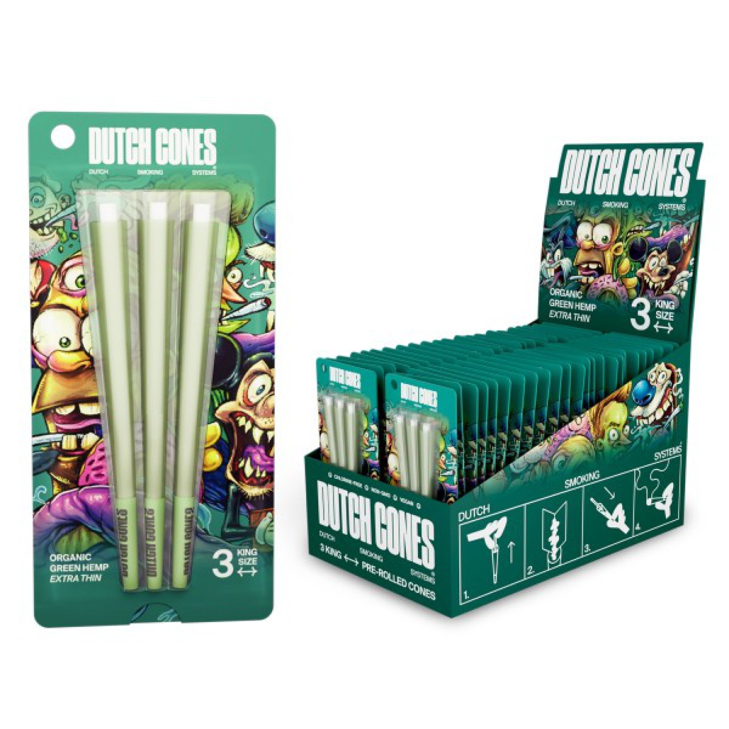 Dutch Cones |'Green Hemp' 3er King Size Pre Rolled | VE - 32