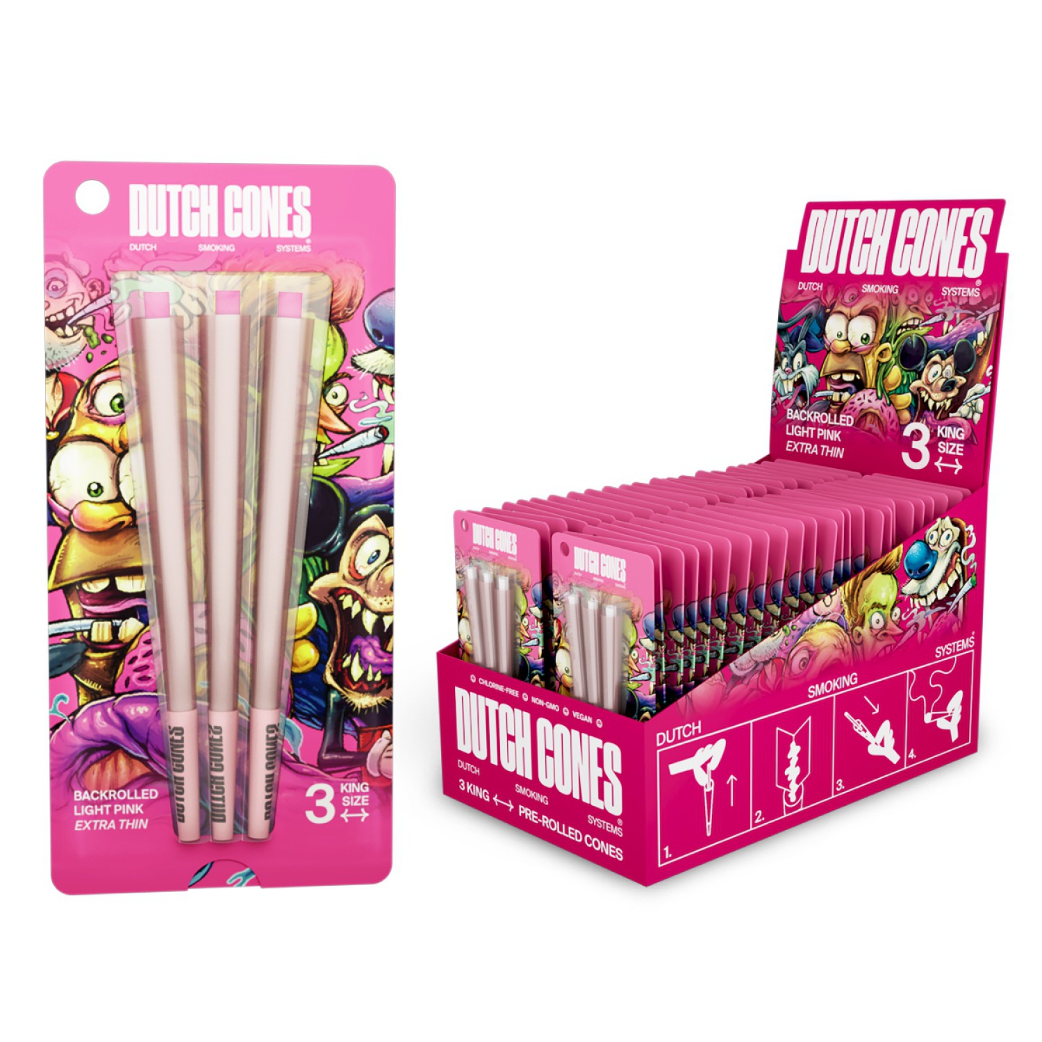 Dutch Cones |'Pink' 3er King Size Pre Rolled | VE - 32