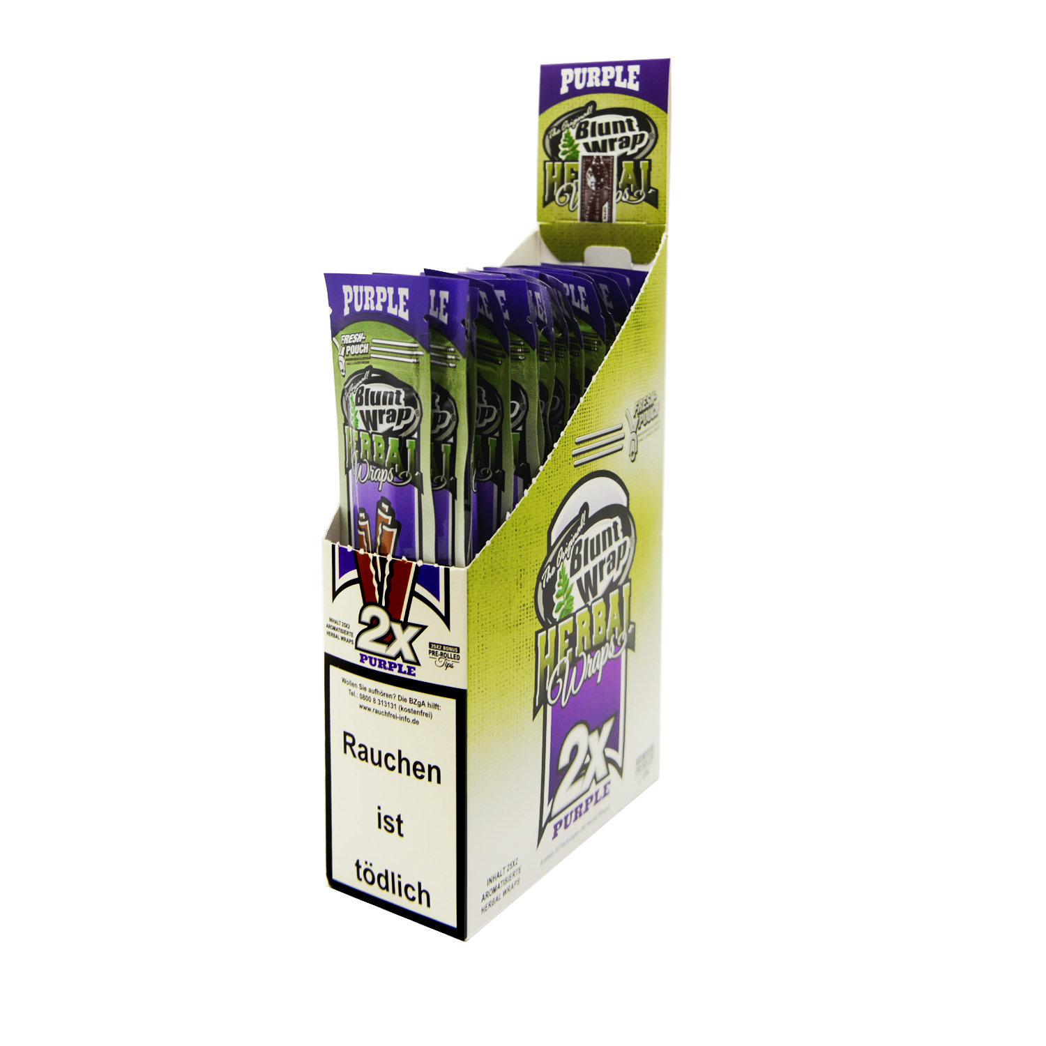 Blunt Wrap Herbal Purple | 2 x Pre-Rolled Wraps with Tips | VE-25