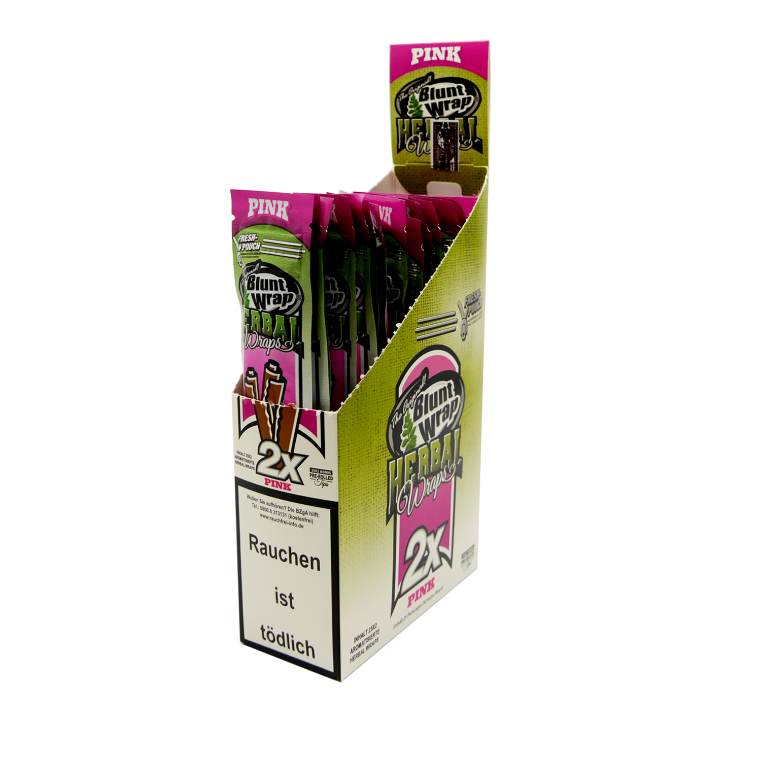 Blunt Wrap Herbal Pink | 2 x Pre-Rolled Wraps with Tips | VE-25