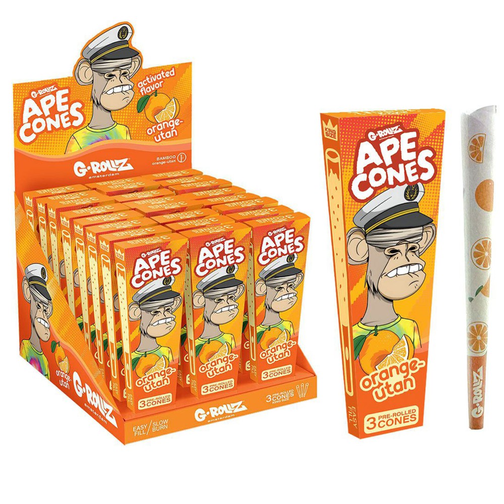 G-ROLLZ Ape Cones - "Orange Utan" | 3er Pre-Rolled Cone| VE - 24