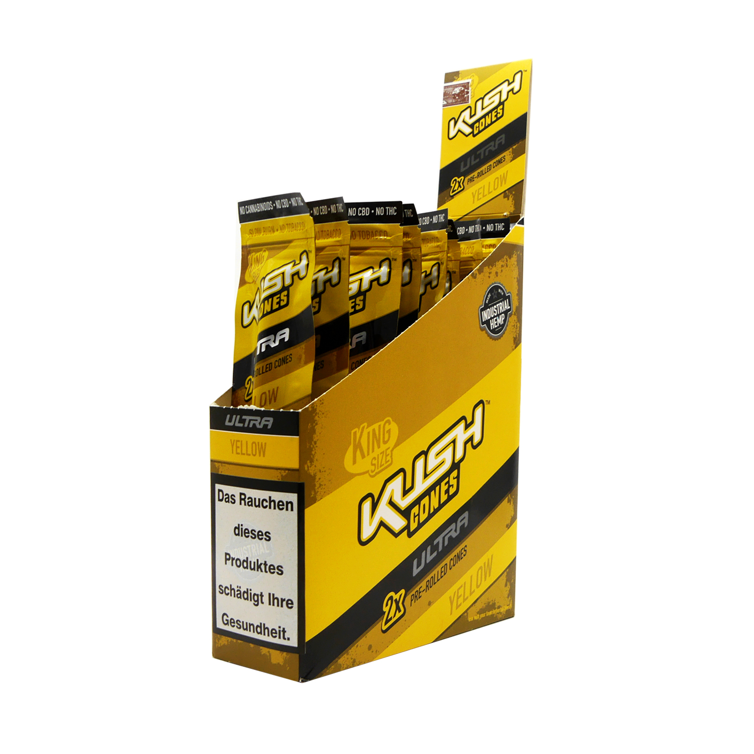 Kush Cones Ultra Yellow | 2 x Pre-Rolled Cones | King Size | VE - 15