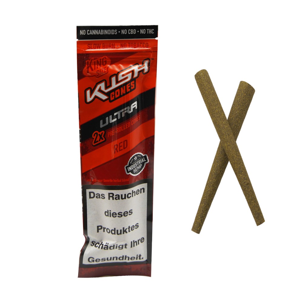 Kush Cones Ultra Red | 2 x Pre-Rolled Cones | King Size | VE - 15