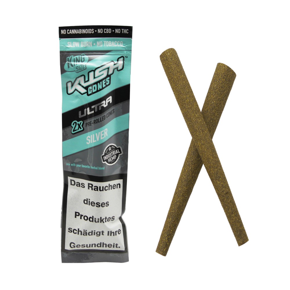 Kush Cones Ultra Silver | 2 x Pre-Rolled Cones | King Size | VE-15