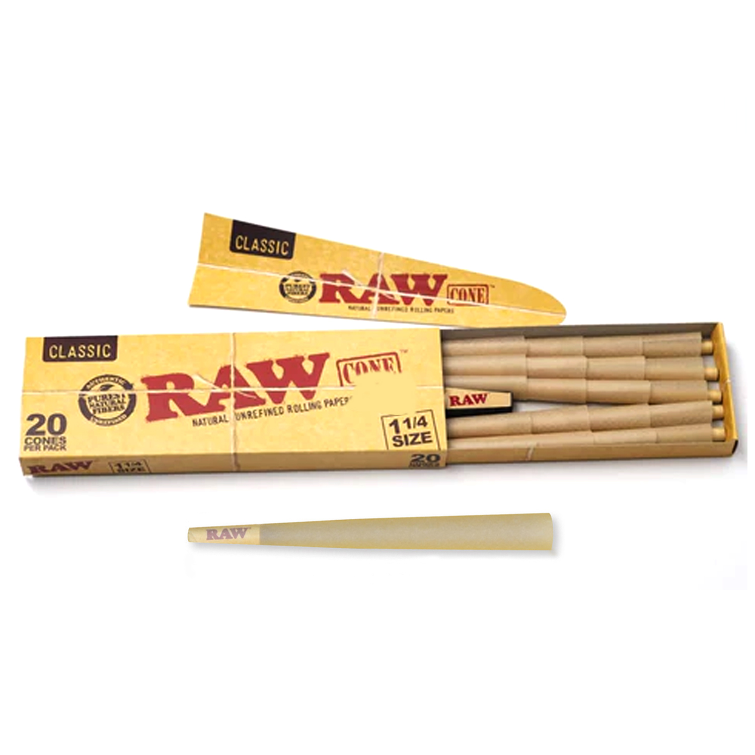 Raw Classic Cone | Kingsize-Größe – 109 mm | 20 cones pro Packung