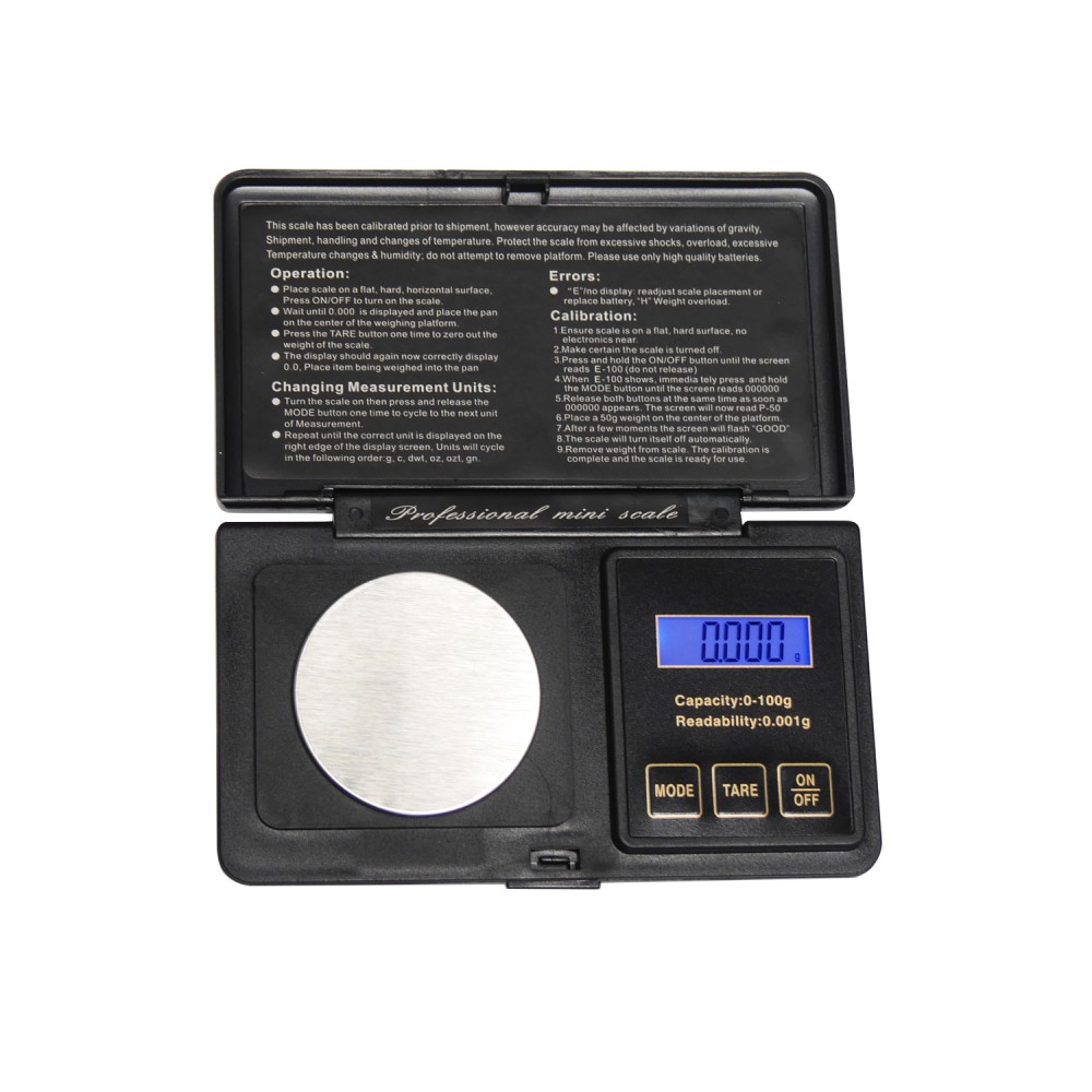 Digital Pocket  Scale Black 100gx0,001g klappbar D