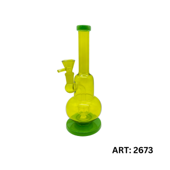 Gass.Bong  Farbe-Grüne.  Mit Pelculculater Hoch-25cm.mit 2 bauch. kopf mit Henkel.