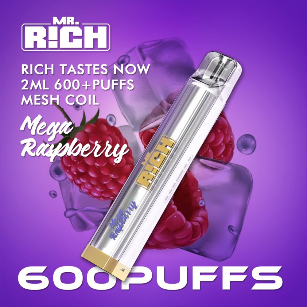 Mr. Rich  E. Shisha" Mega Raspberry " 600 zuge
