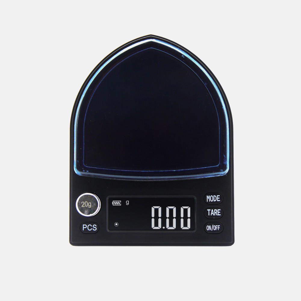 Pocket Scale Schwarz mit Deckel + 20g Gewicht, 200gx0,01g