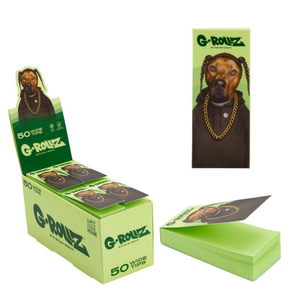 G-Rollz | Pets Rock 'Rap' grüne Filterspitzen, 2,5 x 6 cm, 50 Spitzen, Buch 24/Display