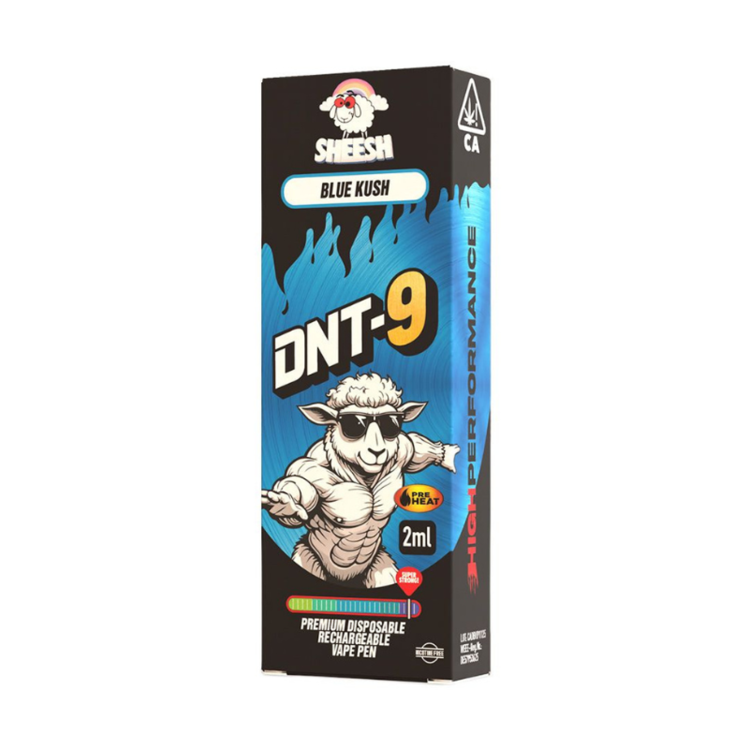 Sheesh DNT-9 Premium Einweg und Rechargeable Vape Pen – Blue Kush, 2 ml