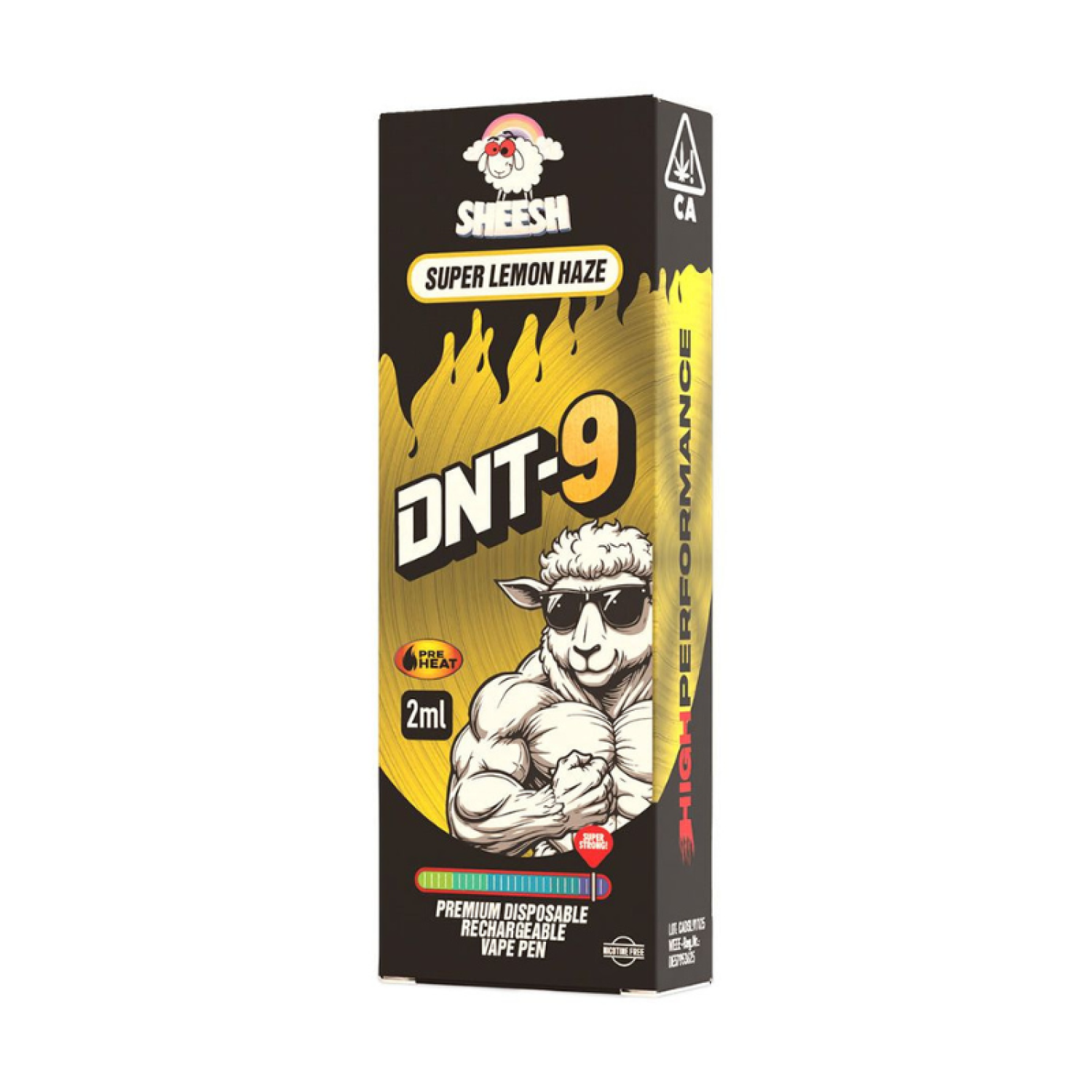 Sheesh DNT-9 Premium Einweg und Rechargeable Vape-Pen – Super Lemon Haze, 2 ml