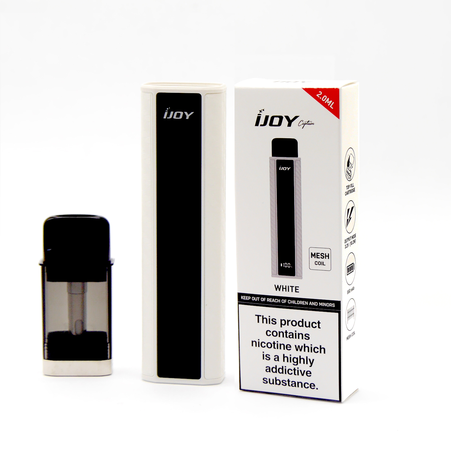 IJOY Captain Pod | Mesh Coil |  Weiße Farbe | 10,2 W, 550 mAh