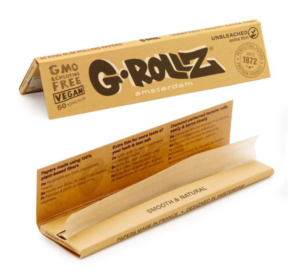 G-ROLLZ | Unbleached Extra Thin - 50 KS Papers (50 Booklets Display)