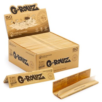 G-ROLLZ | Unbleached Extra Thin - 50 KS Papers (50 Booklets Display)