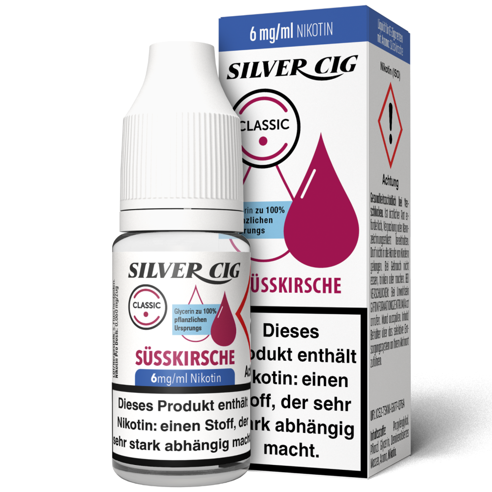 E-Liquid Silver Cig " SüssKirsche "6mg Nikotin 10ml